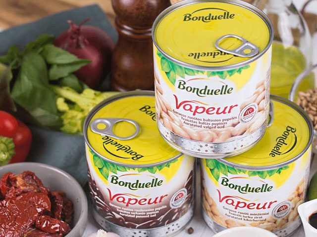 Boites de conserve Bonduelle vapeur