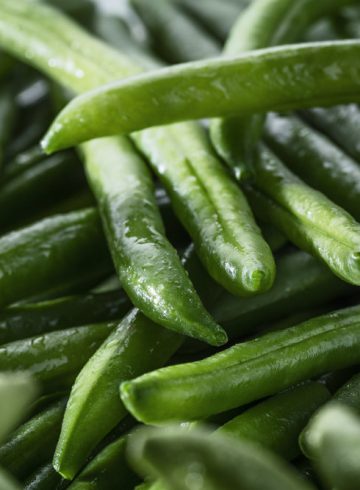 Gros plan sur des haricots verts